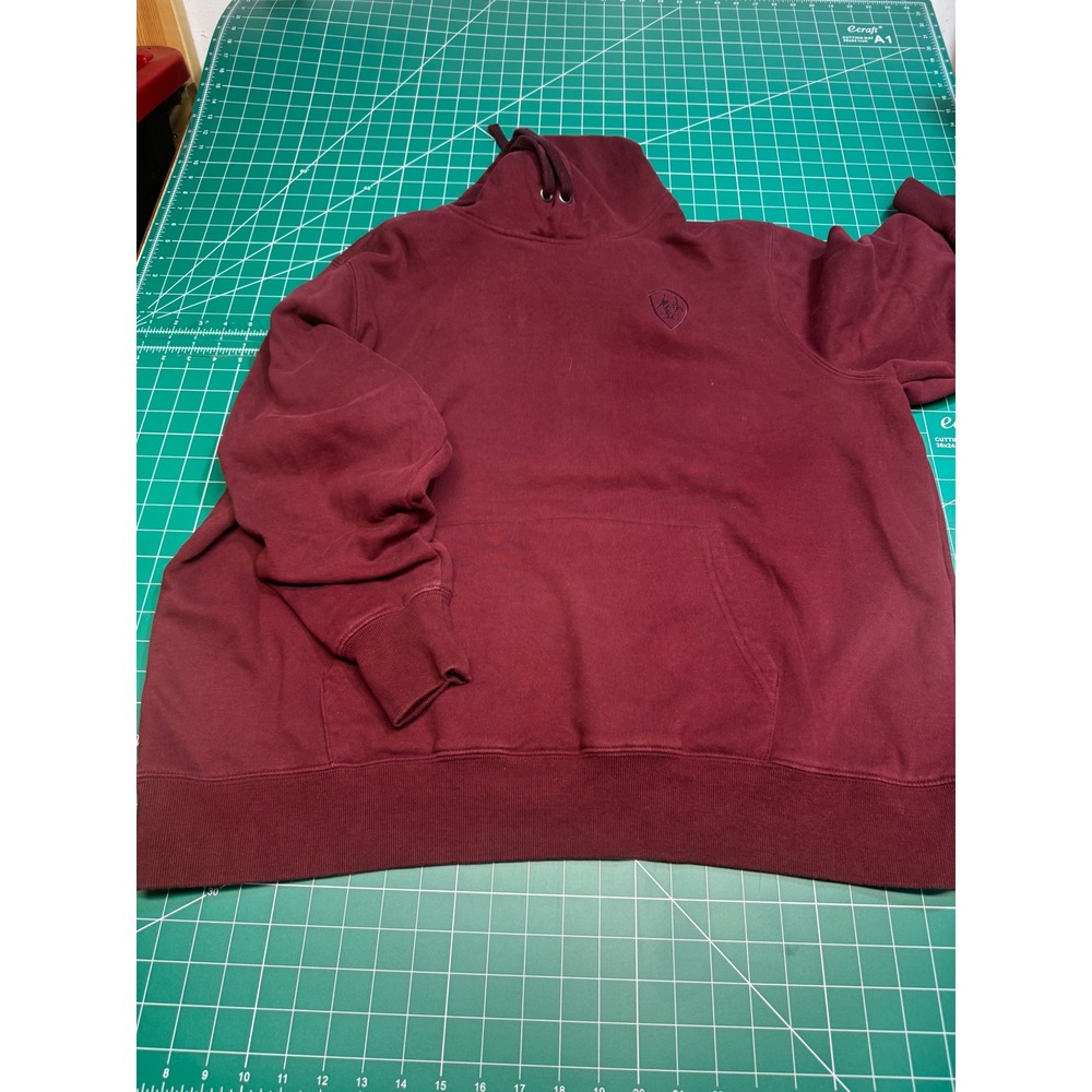Ariat Womens 2X Burgundy Maroon Logo Sleeve Pullover Hoodie Sweatshirt